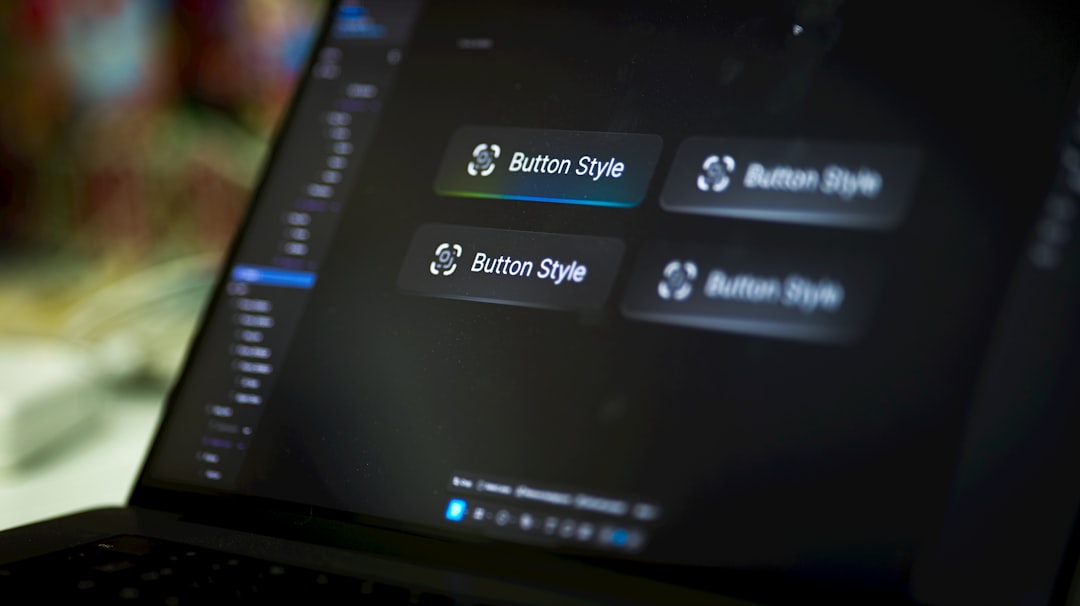 Laptop screen displays four button style options. — IL WebDesign Manhattan