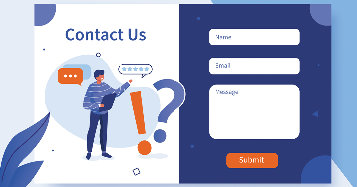 Website contact form with clear fields and user-friendly design