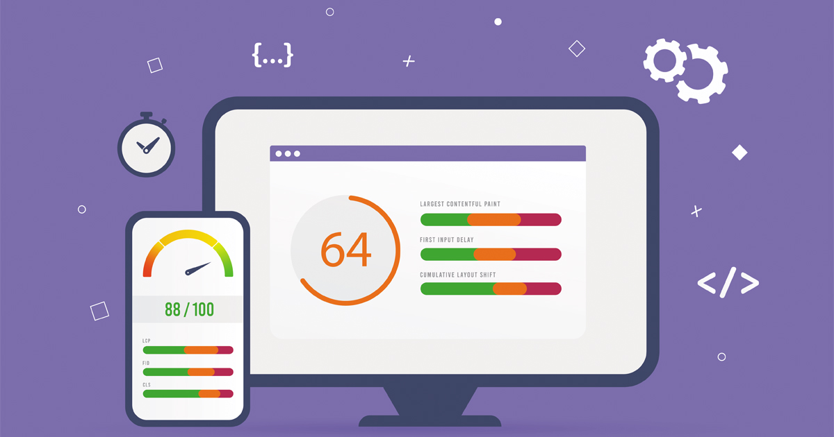 Website page speed performance analysis on a computer