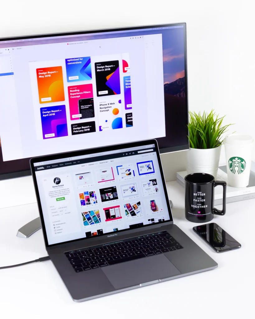 Custom responsive website design shown on a laptop and desktop monitor – IL Webdesign NYC