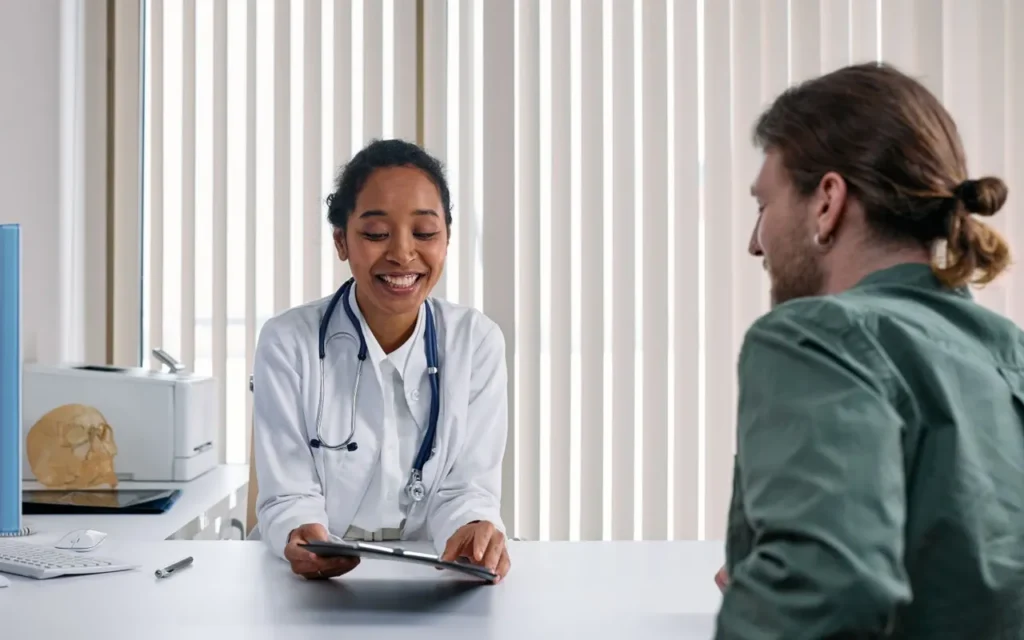 Doctor and patient consultation