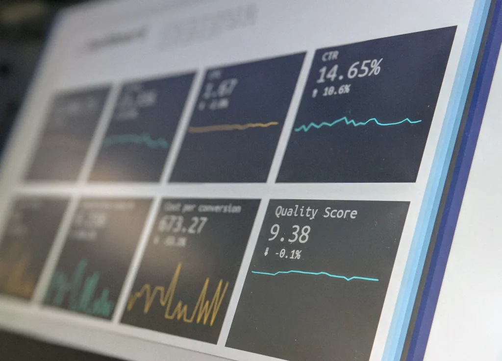 Google Ads campaign metrics showing CTR, conversions and Quality Score