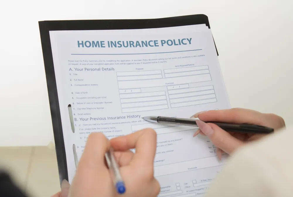 Insurance agency team working in an office