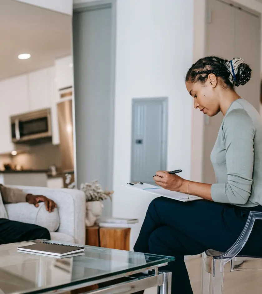 Therapist and client during a counseling session